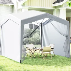 Pavillon 3x3 m Faltpavillon mit Rolltasche 8 Heringe & 4 Windseile Gartenpavillon Wasserdicht Stabil Winterfest (mit Moskitonetz)