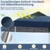 Pavillon 3x3m Faltpavillon wasserdicht stabil UV-Schutz 50+ Partyzelt Faltzelt Marine