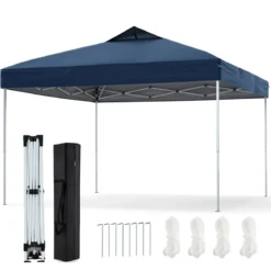 Pavillon 3x3m Faltpavillon wasserdicht stabil UV-Schutz 50+ Partyzelt Faltzelt Marine