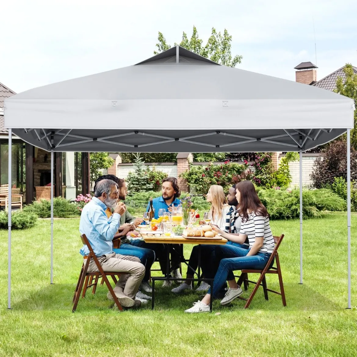Pavillon 3x3m Faltpavillon wasserdicht stabil UV-Schutz 50+ Partyzelt Faltzelt Weiß