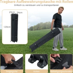 Pavillon 3 x 3 m Pop up Faltpavillon mit 4 Abnehmbaren Seitenwänden Schwarz/Grau/Weiß