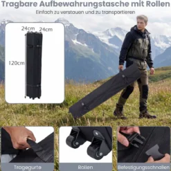 Pavillon 3 x 3 m Pop up Faltpavillon mit 4 Abnehmbaren Seitenwänden Schwarz/Grau/Weiß