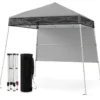 Pavillon 2 x 2 m Pop up Faltpavillon Höhenverstellbar mit Seitenwand & Bodenhaken Wasserdicht & Sonnenschutz Partyzelt Gartenzelt Grau