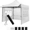 Pavillon 3x3 m Pop Up Gartenpavillon mit 3 Seitenwänden & 3-Stufiger Höhenverstellung