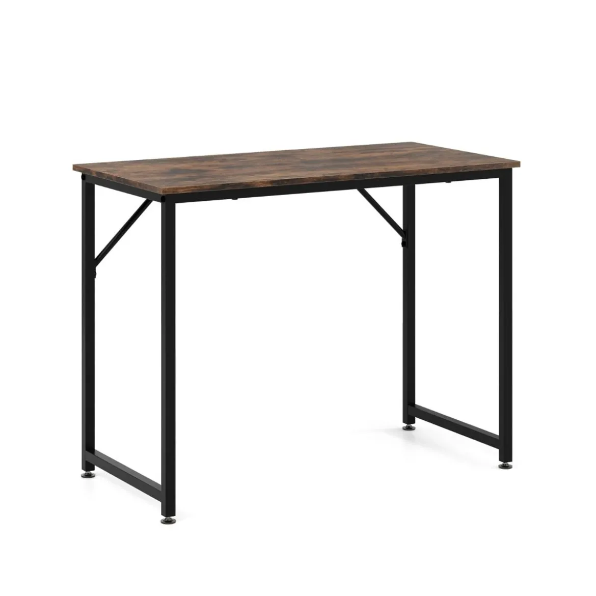 PC-Tisch mit Verstellbaren Fußpolstern Kompakter Computertisch Schreibtisch 100 x 50 x 77 cm Braun