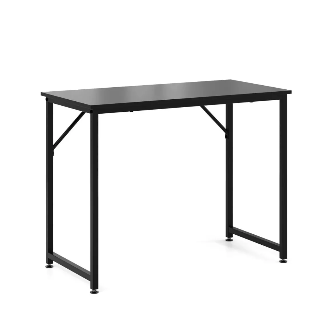 PC-Tisch mit Verstellbaren Fußpolstern Kompakter Computertisch Schreibtisch 100 x 50 x 77 cm Schwarz