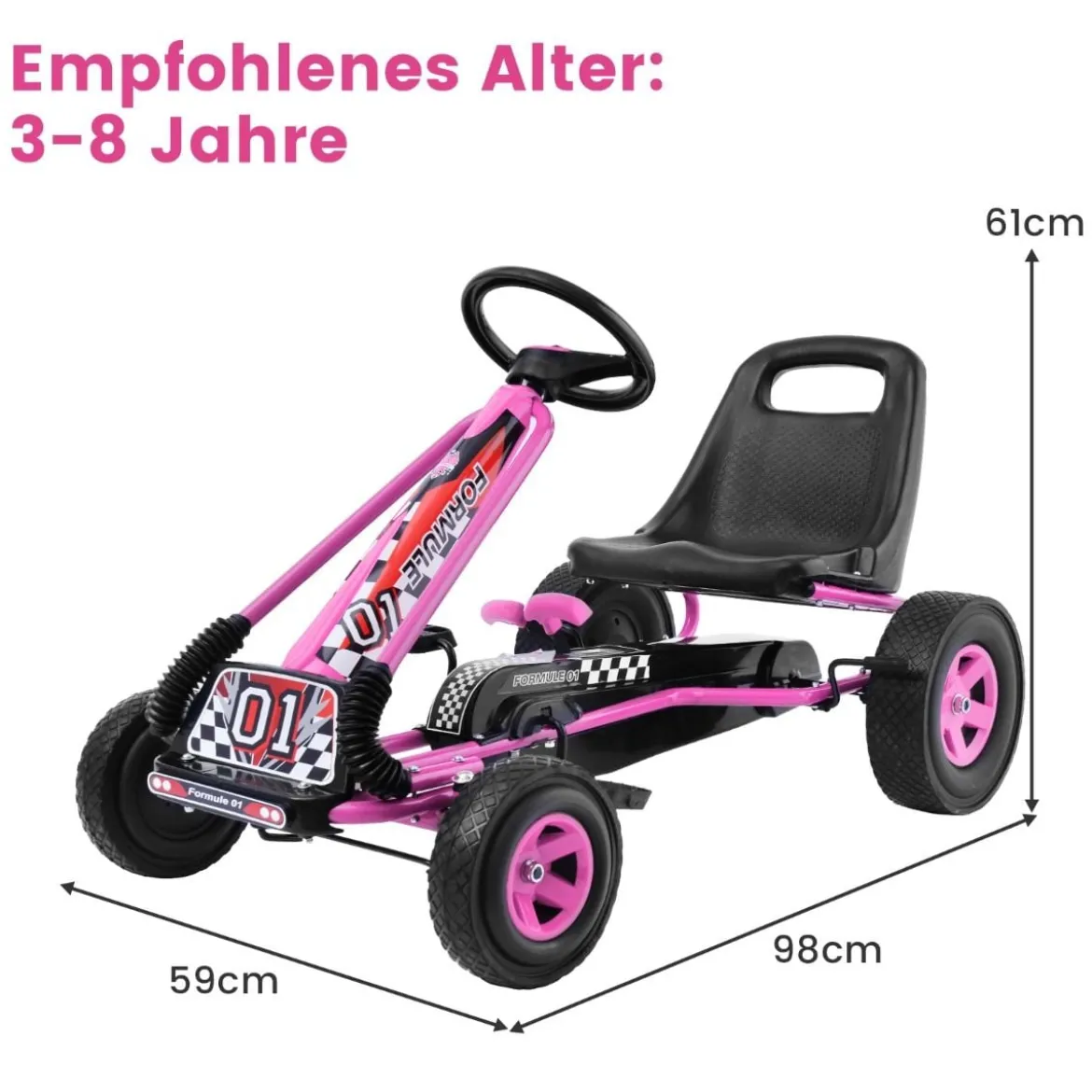 Pedal Gokart Racing Kinderauto Pedalfahrzeug Tretauto Gocart Sitzaußen