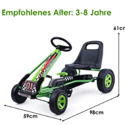 Pedal Gokart Racing Kinderauto Pedalfahrzeug Tretauto Gocart Sitzaußen