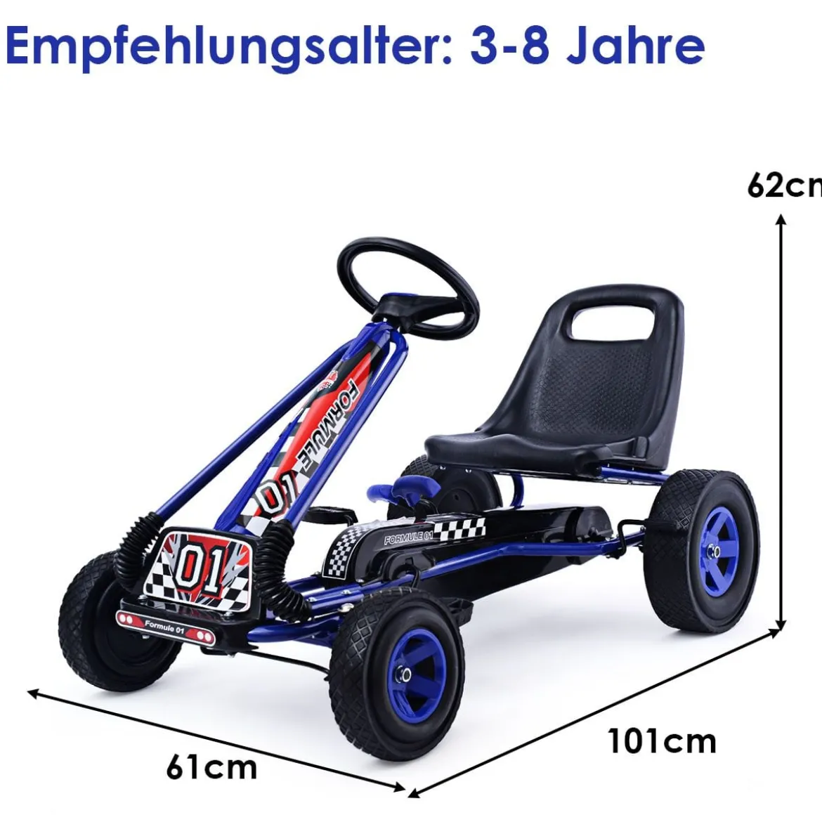 Pedal Gokart Racing Kinderauto Pedalfahrzeug Tretauto Gocart Sitzaußen