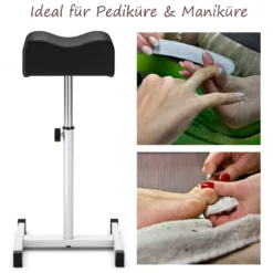 Pediküre Hocker mit Verstellbarer Sitzhöhe Fußhocker für Nagelpflege in Salons Spa Schwarz