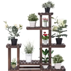 Pflanzenregal Blumenregal Blumenständer Pflanzentreppe 100x25x97cm