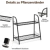 Pflanzenregal 2-Stufiger Metall-Pflanzenständer 63 X 30,5 X 61,5 cm Schwarz
