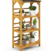 Pflanzenständer 3 Etagen Pflanzenregal Holz 70 x 49 x 137 cm Natur