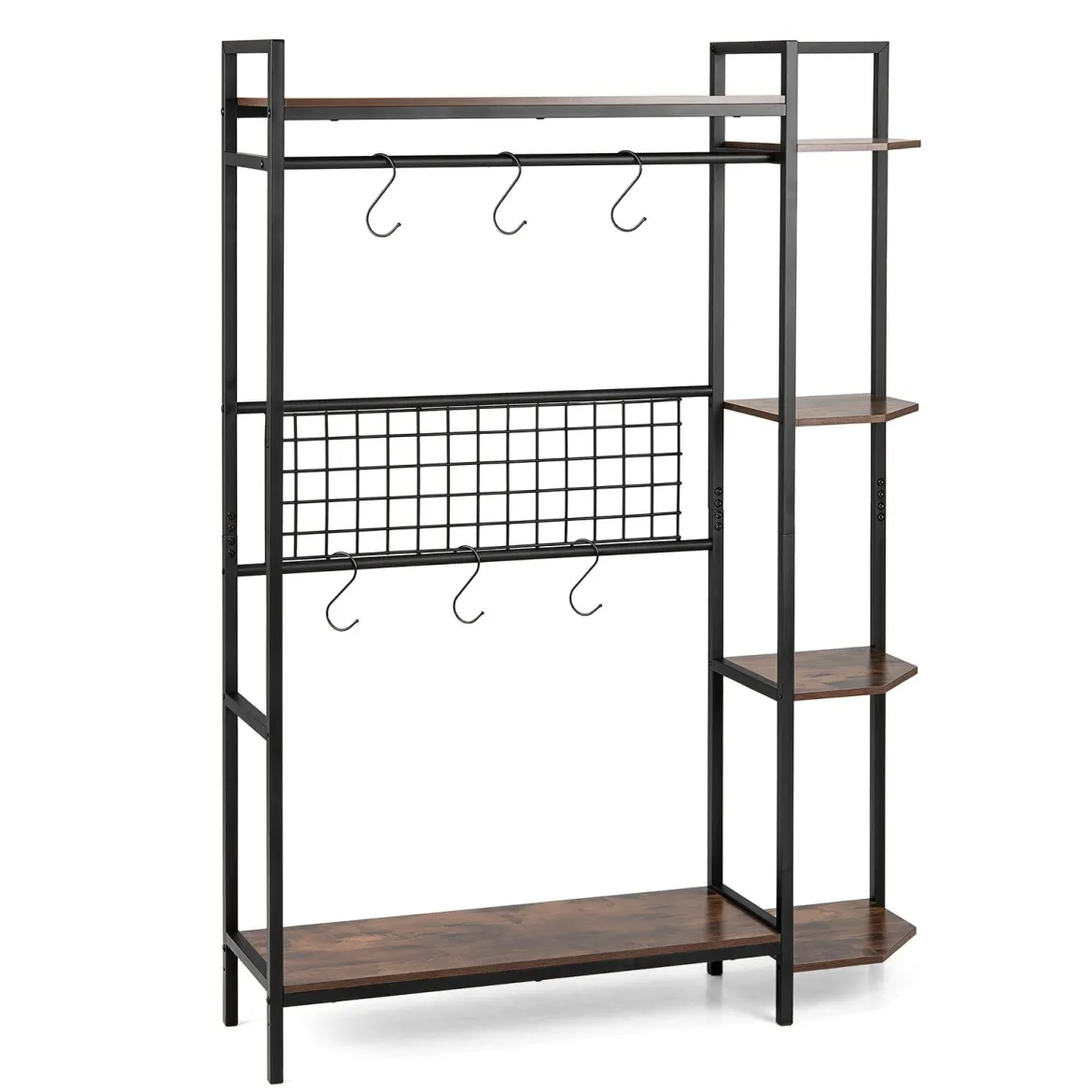 Pflanzenständer Pflanzenregal mit 6 S-Haken & Spalier Blumenständer mit Metallrahmen & Kippsicherungen