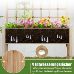Pflanzkasten mit Rankgitter Blumenkasten Gartenspalier Hochbeet mit Spalier Rankhilfe