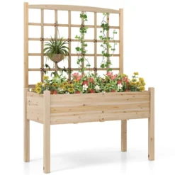 Pflanzkasten mit Rankgitter Blumenkasten Gartenspalier Hochbeet mit Spalier Rankhilfe