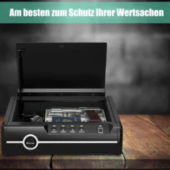 Pistolensafe Pistolensafe mit biometrischem Fingerabdrucks-Schloss & Passwort & Schlüssel Schwerer Stahl