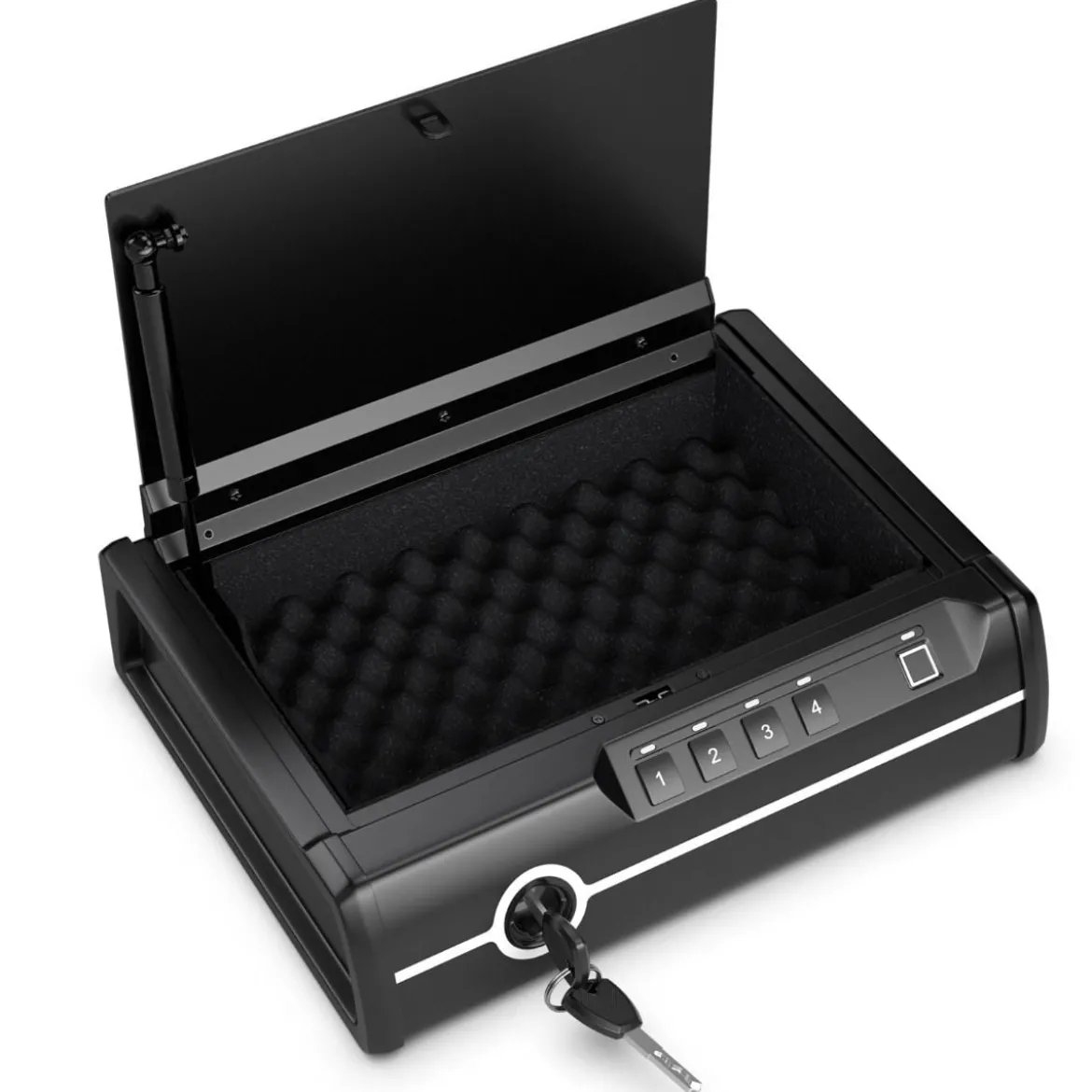 Pistolensafe Pistolensafe mit biometrischem Fingerabdrucks-Schloss & Passwort & Schlüssel Schwerer Stahl