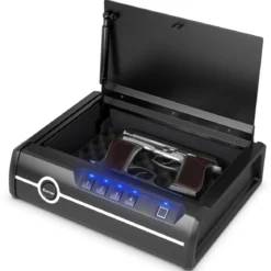 Pistolensafe Pistolensafe mit biometrischem Fingerabdrucks-Schloss & Passwort & Schlüssel Schwerer Stahl