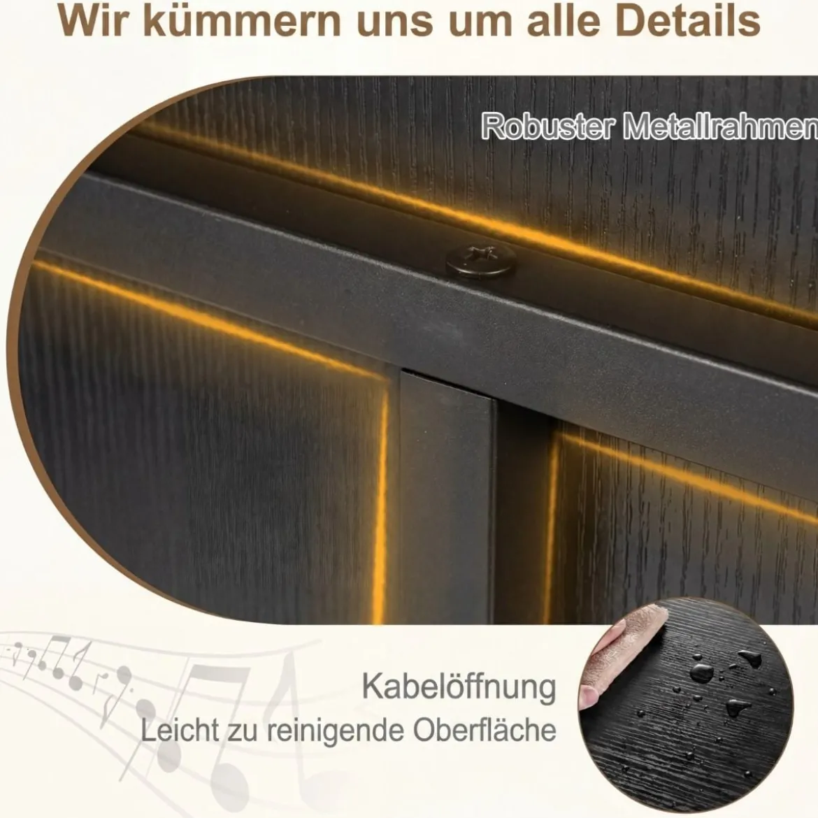 Plattenspielerständer mit Breite Tischplatte & 4 Trennwänden Vinyl Schallplattentisch Schwarz