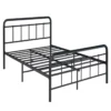 Plattformbett aus Metall Hochbelastbares Bettgestell mit Stahllatten 208 x 144 x 101 cm Schwarz