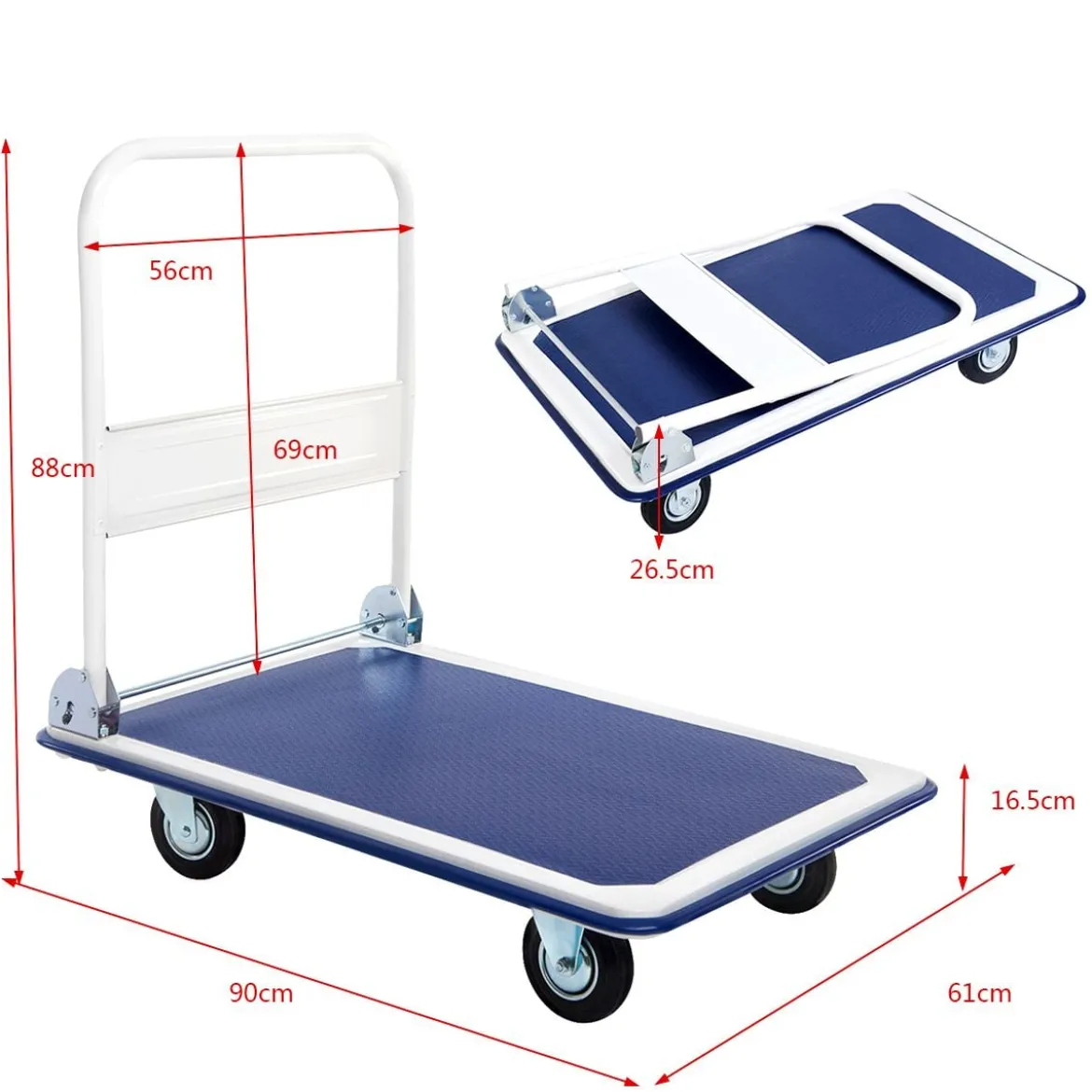 Plattformwagen 90 x 60 cm Rollwagen Transportkarre