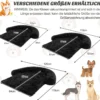 Plüschbett für Hunde mit rutschfester Unterseite abnehmbarem waschbarem Bezug & weicher Nackenrolle kleine 101 x 89 cm Schwarz