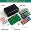 Pokerset mit 300 Laser-Chips & Pokerkoffer & 2 Spielkarten & 2 Schlüsseln Poker Komplett Set