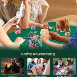 Pokerset mit 300 Laser-Chips & Pokerkoffer & 2 Spielkarten & 2 Schlüsseln Poker Komplett Set