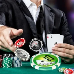 Pokerset mit 300 Laser-Chips & Pokerkoffer & 2 Spielkarten & 2 Schlüsseln Poker Komplett Set