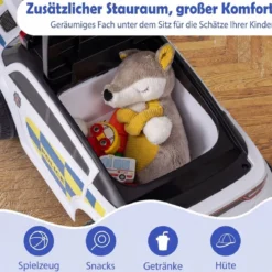 Polizei-Rutscher-Auto für Kleinkinder Rutschauto mit blinkenden Lichtern Musik Sirene Weiß