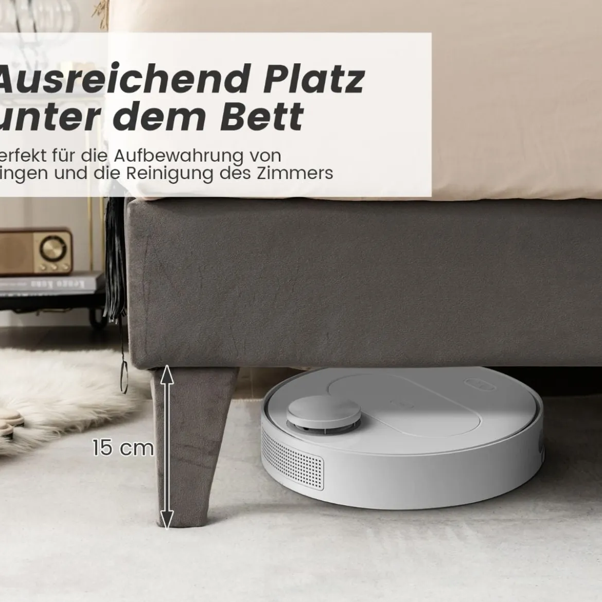 Polsterbett 200 x 180 cm Doppelbett mit Lattenrost & Kopfteil Gepolstertes Bettrahmen Grau Bettgestell bis 450 kg belastbar