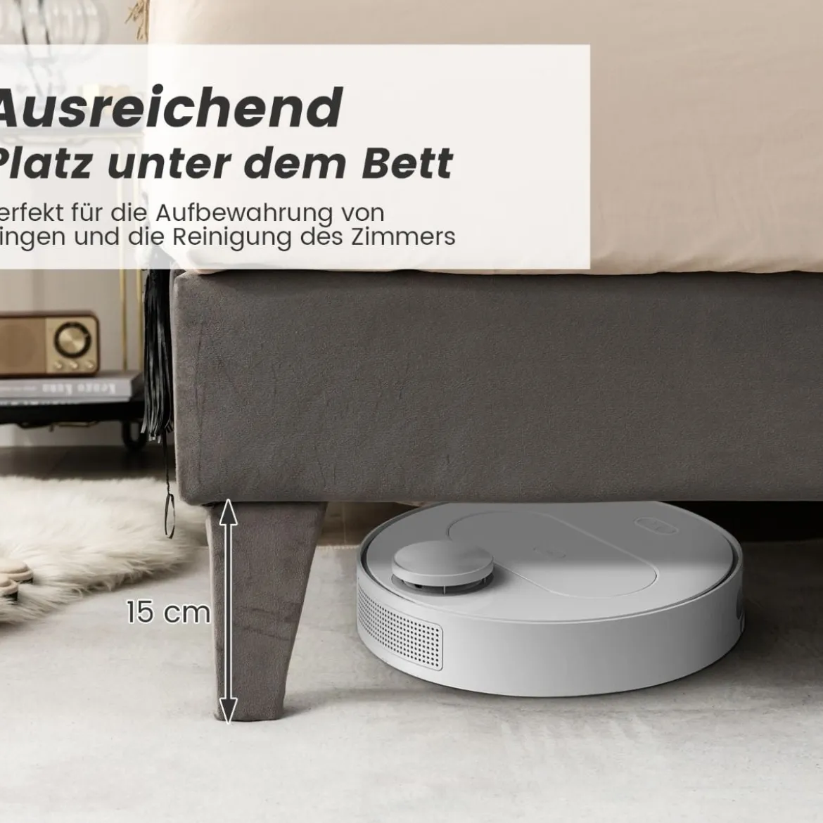 Polsterbett 200 x 140 cm Doppelbett mit Lattenrost & Kopfteil Gepolstertes Bettrahmen Grau Bettgestell bis 450 kg belastbar