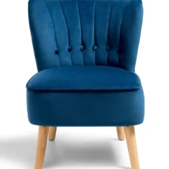 Polsterstuhl Esszimmerstuhl gepolstert Wohnzimmerstuhl Designerstuhl Akzentstuhl Blau