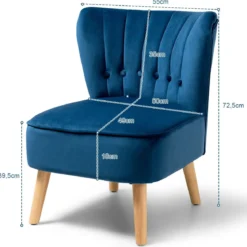 Polsterstuhl Esszimmerstuhl gepolstert Wohnzimmerstuhl Designerstuhl Akzentstuhl Blau