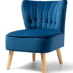 Polsterstuhl Esszimmerstuhl gepolstert Wohnzimmerstuhl Designerstuhl Akzentstuhl Blau