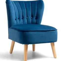 Polsterstuhl Esszimmerstuhl gepolstert Wohnzimmerstuhl Designerstuhl Akzentstuhl Blau