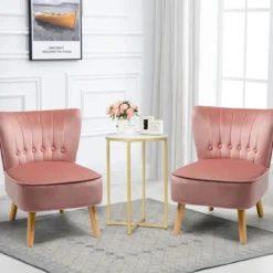 Polsterstuhl Esszimmerstuhl gepolstert Wohnzimmerstuhl Designerstuhl Akzentstuhl Rosa