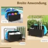 Pool Aufbewahrungskorb mit Rollen PE Rattan Aufbewahrungsbehälter für Schwimmhilfen Schwarz