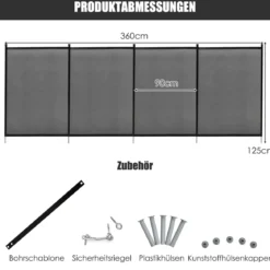 Poolzaun Kinderschutzzaun Schutzzaun Poolschutzaun Teichzaun 366 x 122 cm