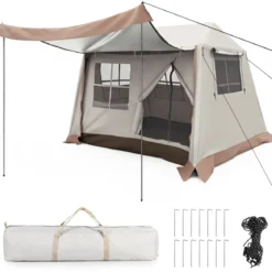 Pop-Up Zelt für 4 Personen Faltbares Campingzelt mit 4 Mesh‑Fenstern und 2 Dachfenstern 275 x 245 x 188 cm