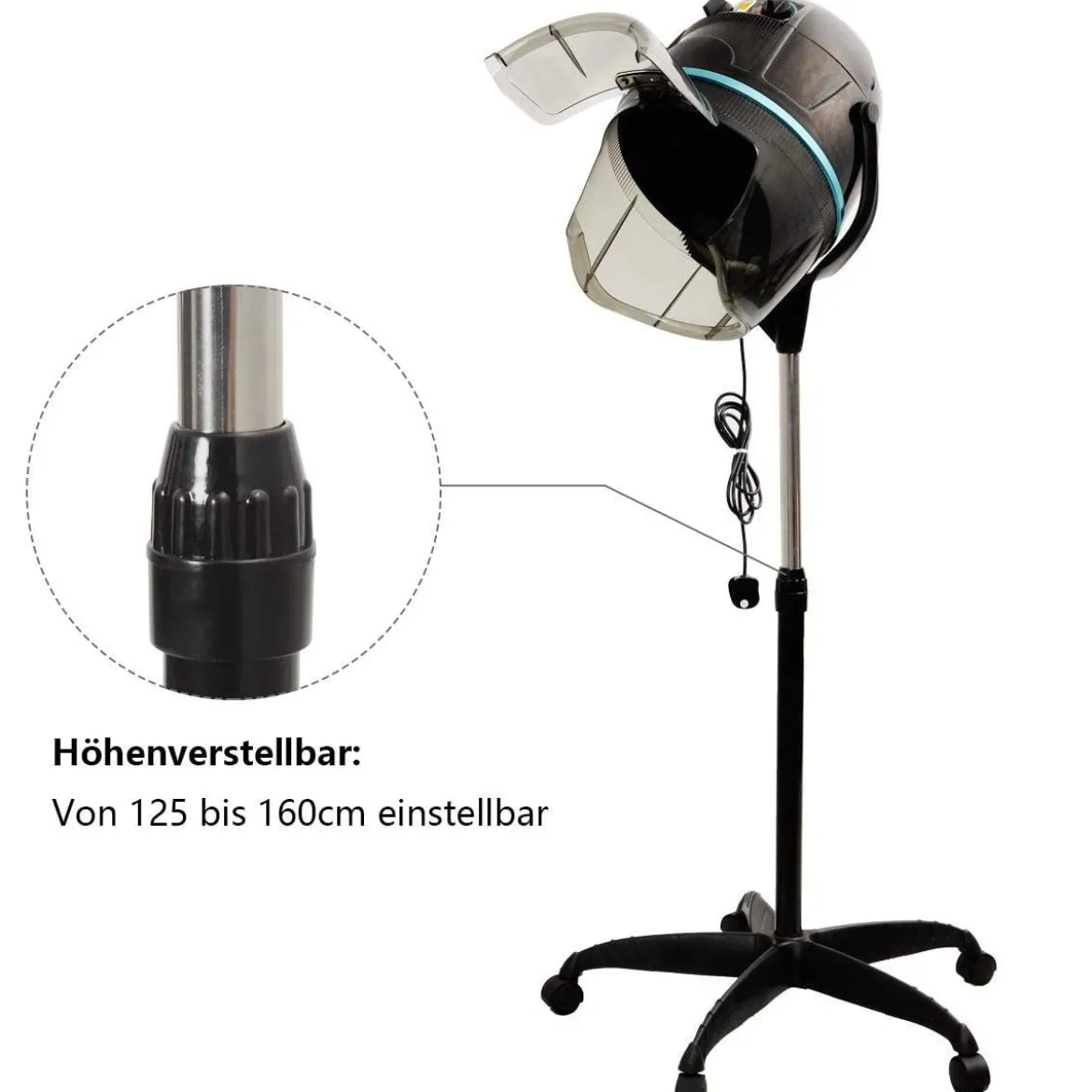 Profi Haartrockner Trockenhaube Haartrockenhaube Salon Friseur Standfuß Höhenverstellbar