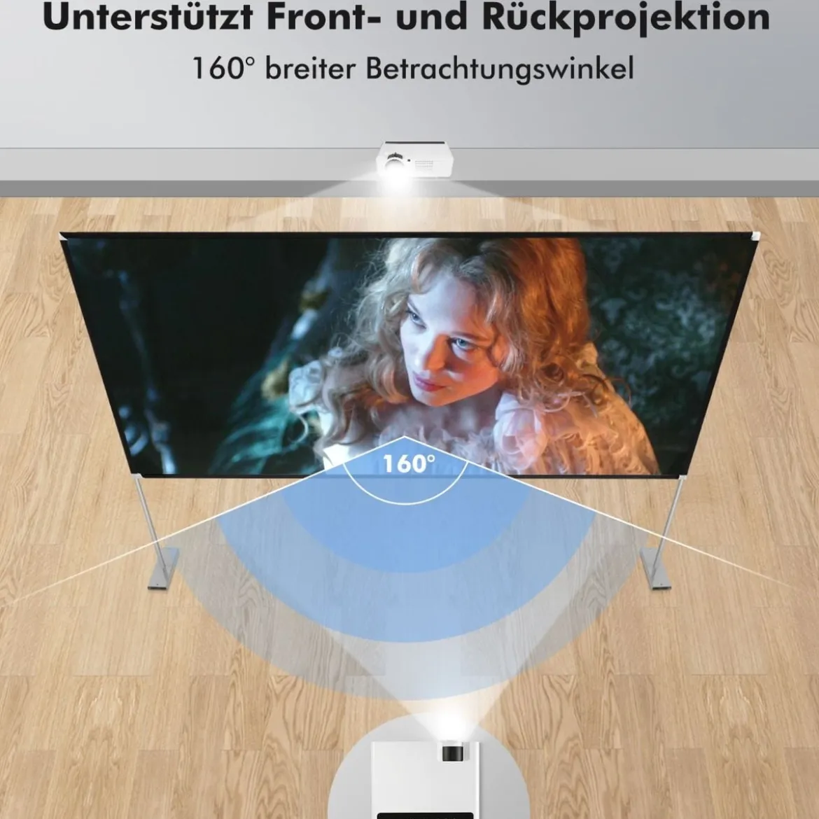 100" Projektionsleinwand mit Stand und Tasche Beamer Leinwand Projektion tragbar