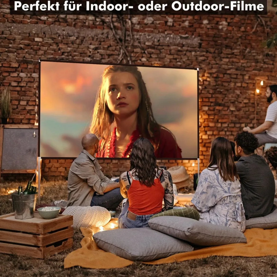 100" Projektionsleinwand mit Stand und Tasche Beamer Leinwand Projektion tragbar