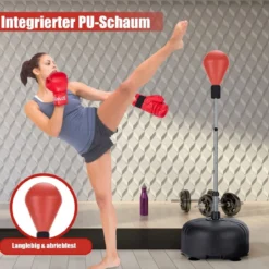 Punchingball 140-158 cm höhenverstellbar Boxsack Set freistehend Standboxball
