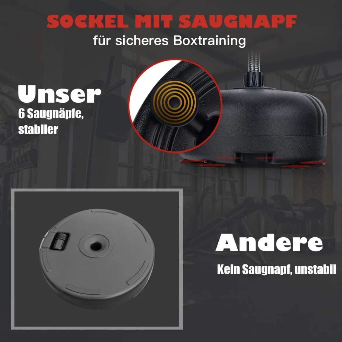 Punchingball 140-158 cm höhenverstellbar Boxsack Set freistehend Standboxball