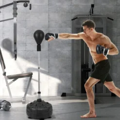 Punchingball mit Ständer 137–156 cm Höhenversetllbarer Boxstand Punching Ball mit Befüllbarem Ständer