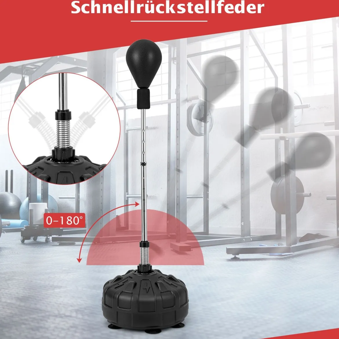 Punchingball mit Ständer 137–156 cm Höhenversetllbarer Boxstand Punching Ball mit Befüllbarem Ständer