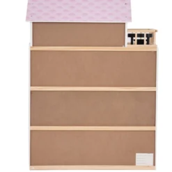Puppenhaus 4 Etagen Puppenstube Barbie Haus mit Möbeln Holz 60,5 x 29.5 x 81 cm