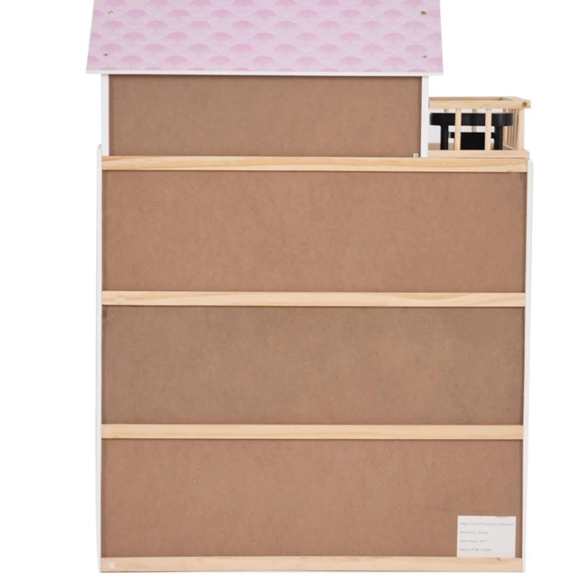 Puppenhaus 4 Etagen Puppenstube Barbie Haus mit Möbeln Holz 60,5 x 29.5 x 81 cm